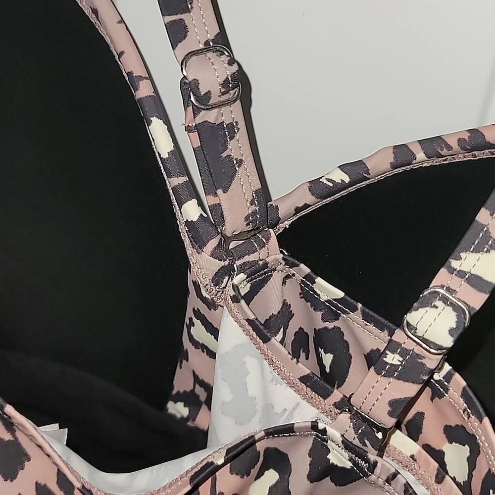 G.I.L.I. Pink and Black Bustier Peplum Swim Tankini - Picture 8 of 8